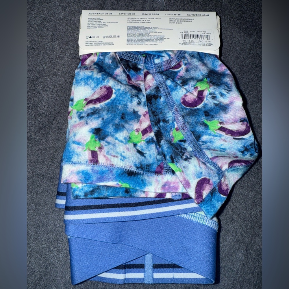 American Eagle Outfitters Blue and Purple Boxer Briefs New XXXL